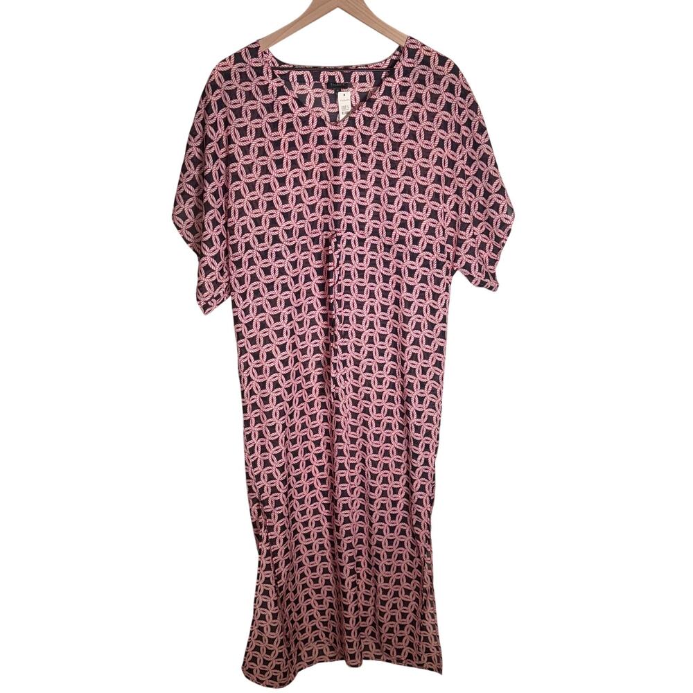 NWT TALBOTS lightweight rope chain design women’s maxi swim cover up dress S